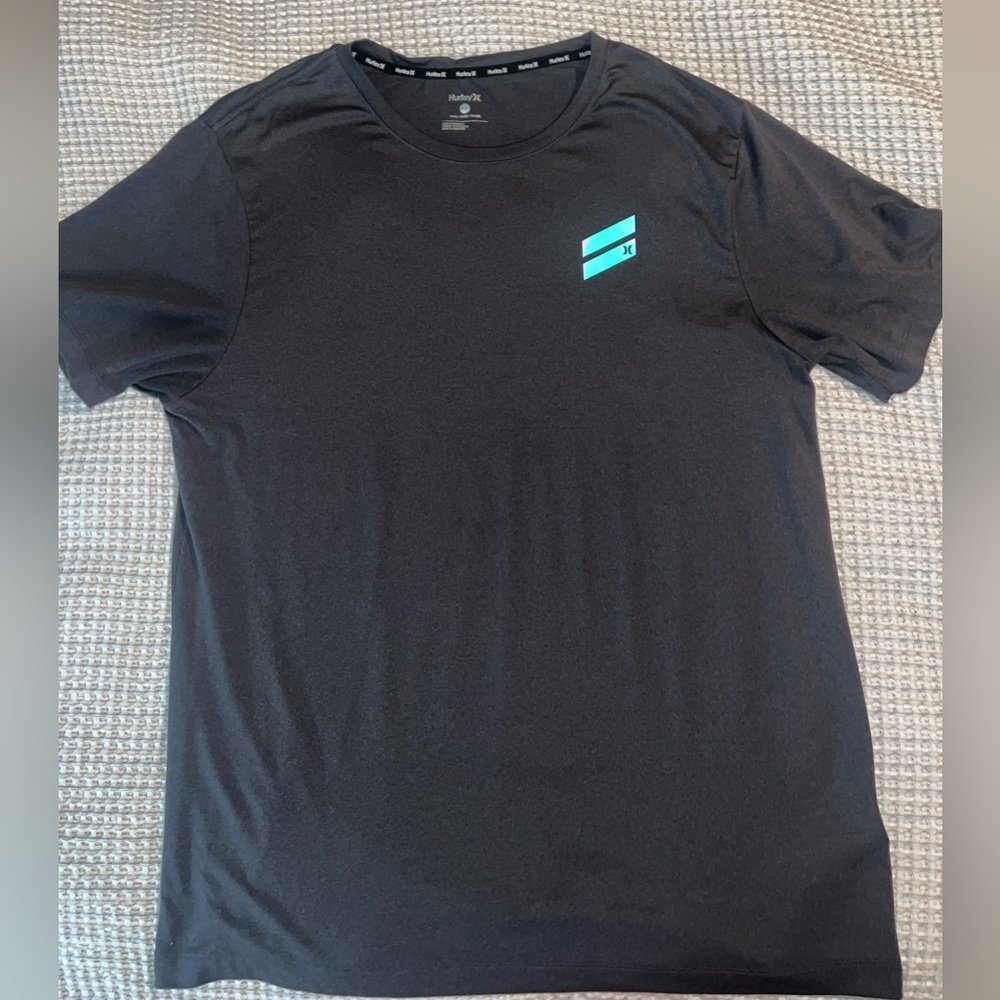 Hurley Gray and Blue Men's Short Sleeve Tee